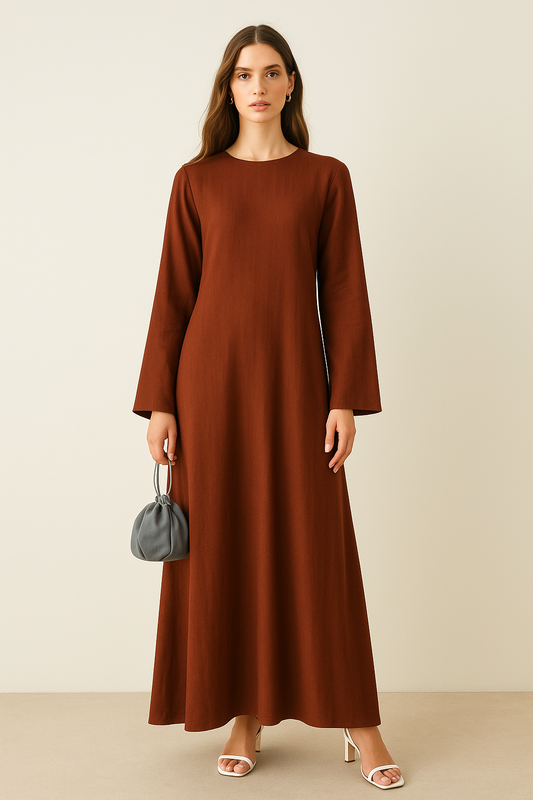 Iman Linen Dress - Nour Modesty