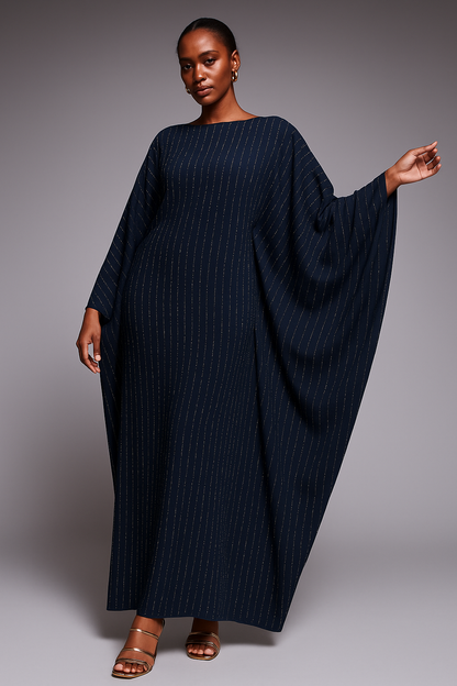 Rhinestone Butterfly Abaya Blue