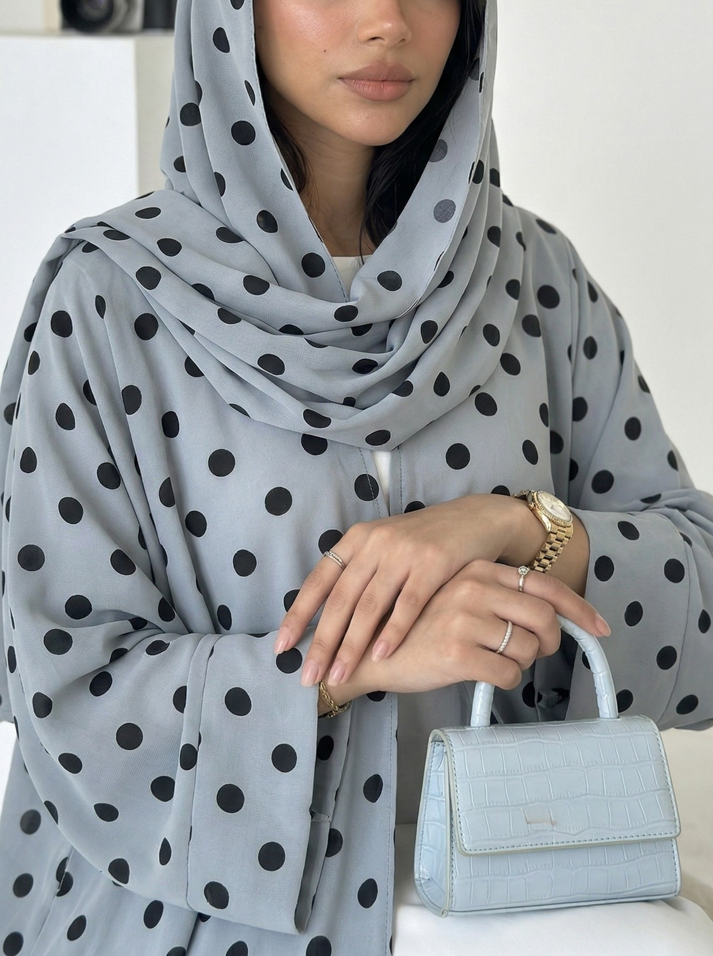 Polka Dot Abaya Set - Nour Modesty
