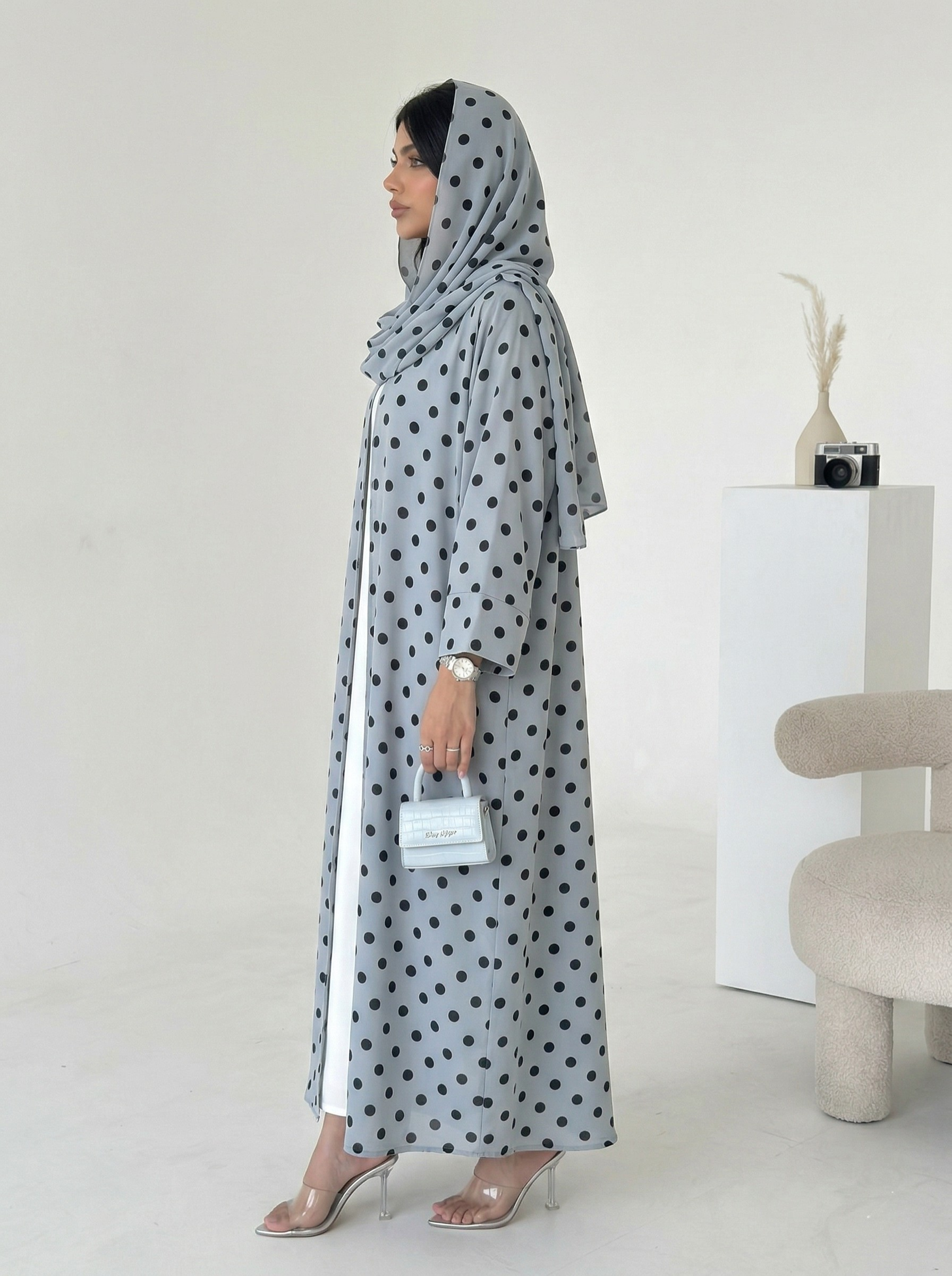 Polka Dot Abaya Set - Nour Modesty