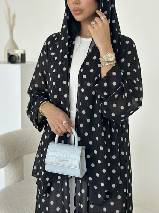 Polka Dot Abaya Set