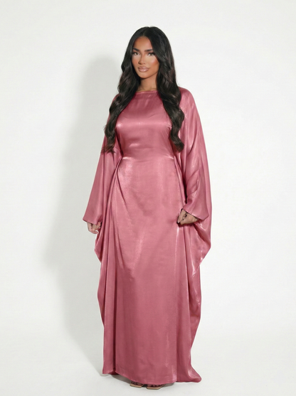 Shimmer Butterfly Abaya Pink - Nour Modesty