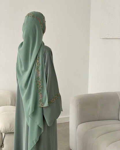 Green Abaya with Hijab Set