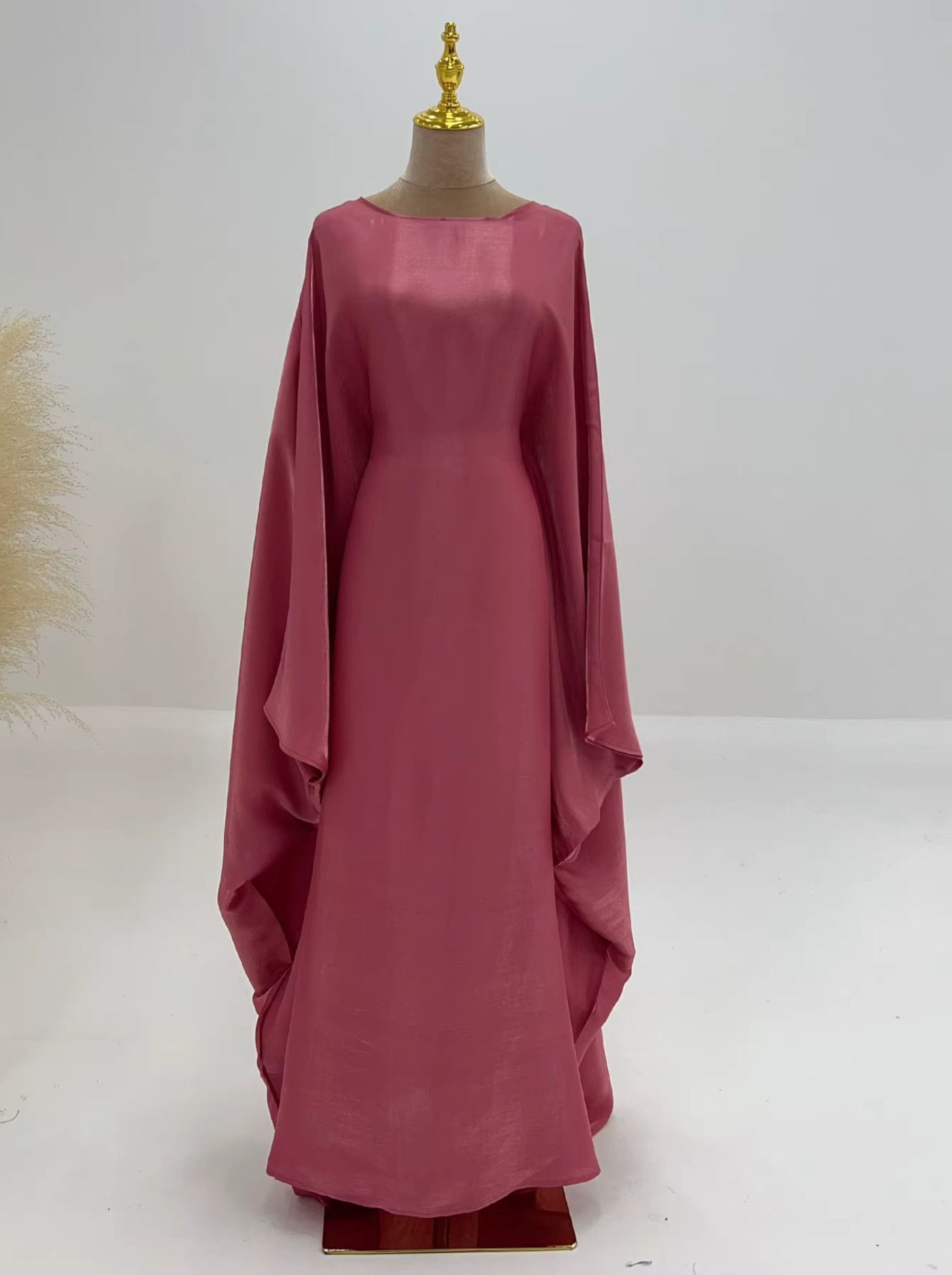 Shimmer Butterfly Abaya Pink - Nour Modesty