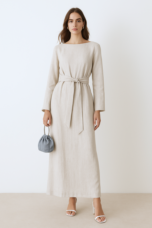 Iman Linen Dress - Nour Modesty