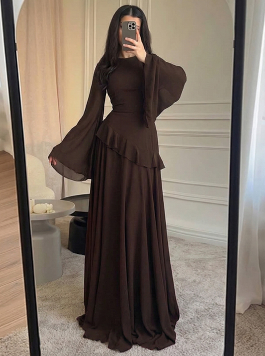 Aurora Modest Dress Pink - Nour Modesty