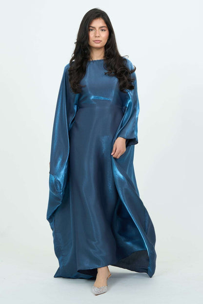 Shimmer Butterfly Abaya Rose