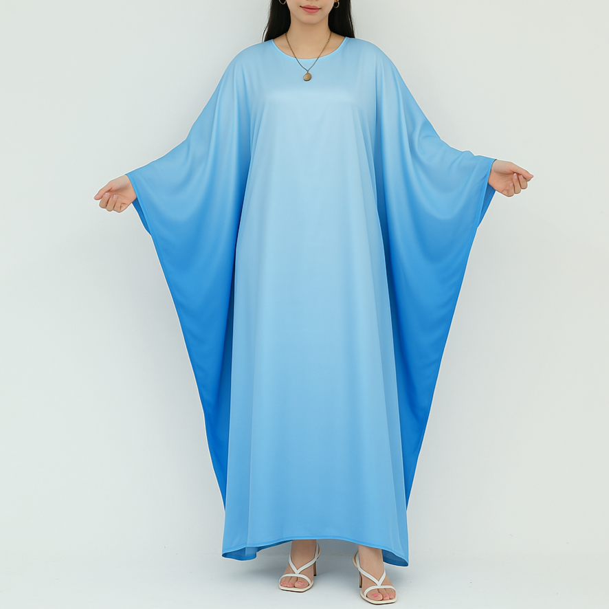 Luxury Ombre Butterfly Abaya - Green - Nour Modesty