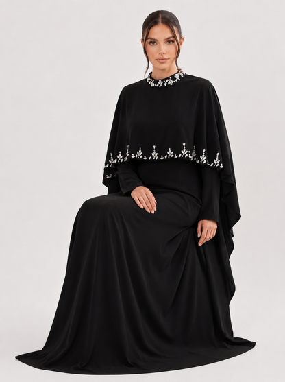 Elyse Cape Dress - Nour Modesty