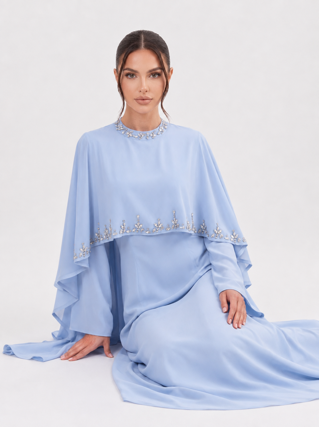 Elyse Cape Dress - Nour Modesty
