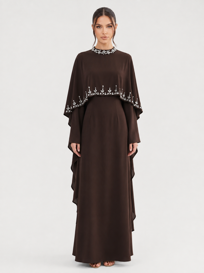 Elyse Cape Dress - Nour Modesty
