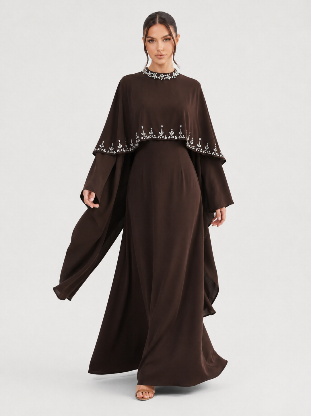 Elyse Cape Dress - Nour Modesty