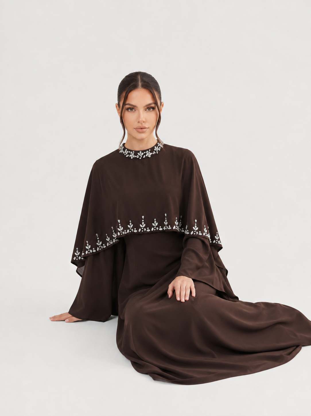 Elyse Cape Dress - Nour Modesty