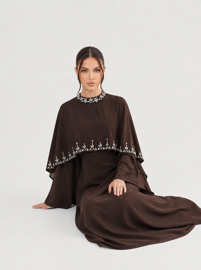 Elyse Cape Dress - Nour Modesty