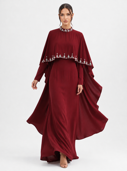 Elyse Cape Dress - Nour Modesty