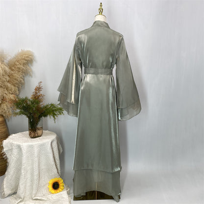 Organza Abaya Set - Sage Green - Nour Modesty