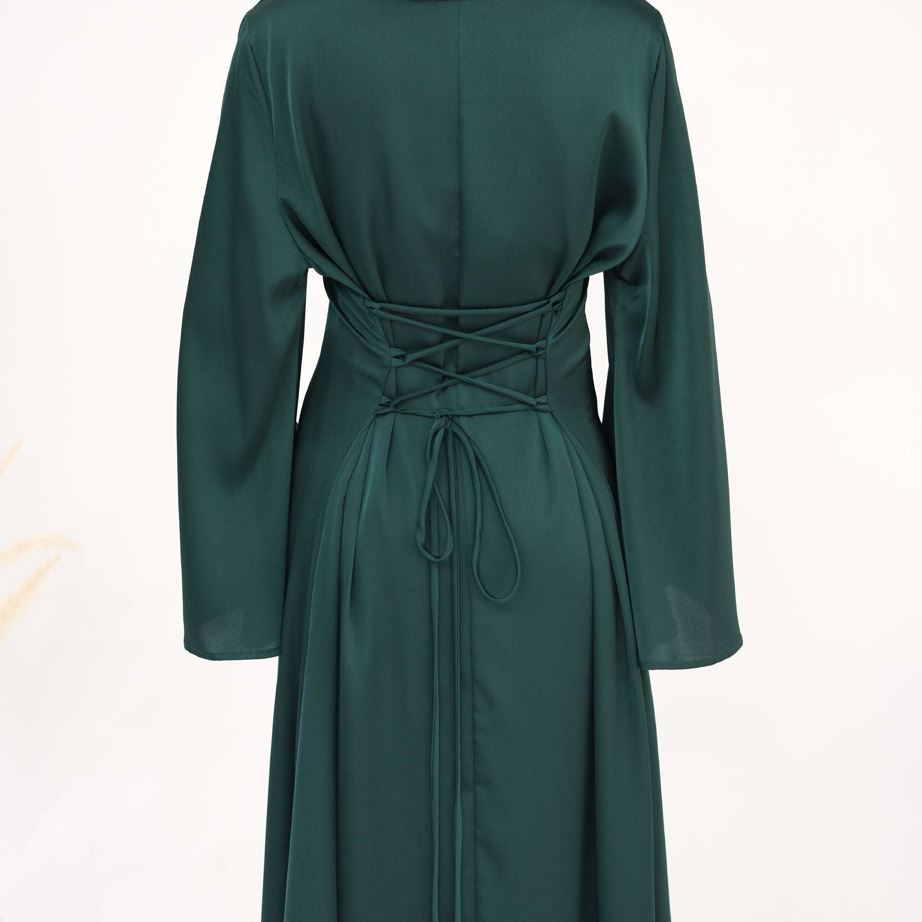 Luxury Long Satin Cape Dress