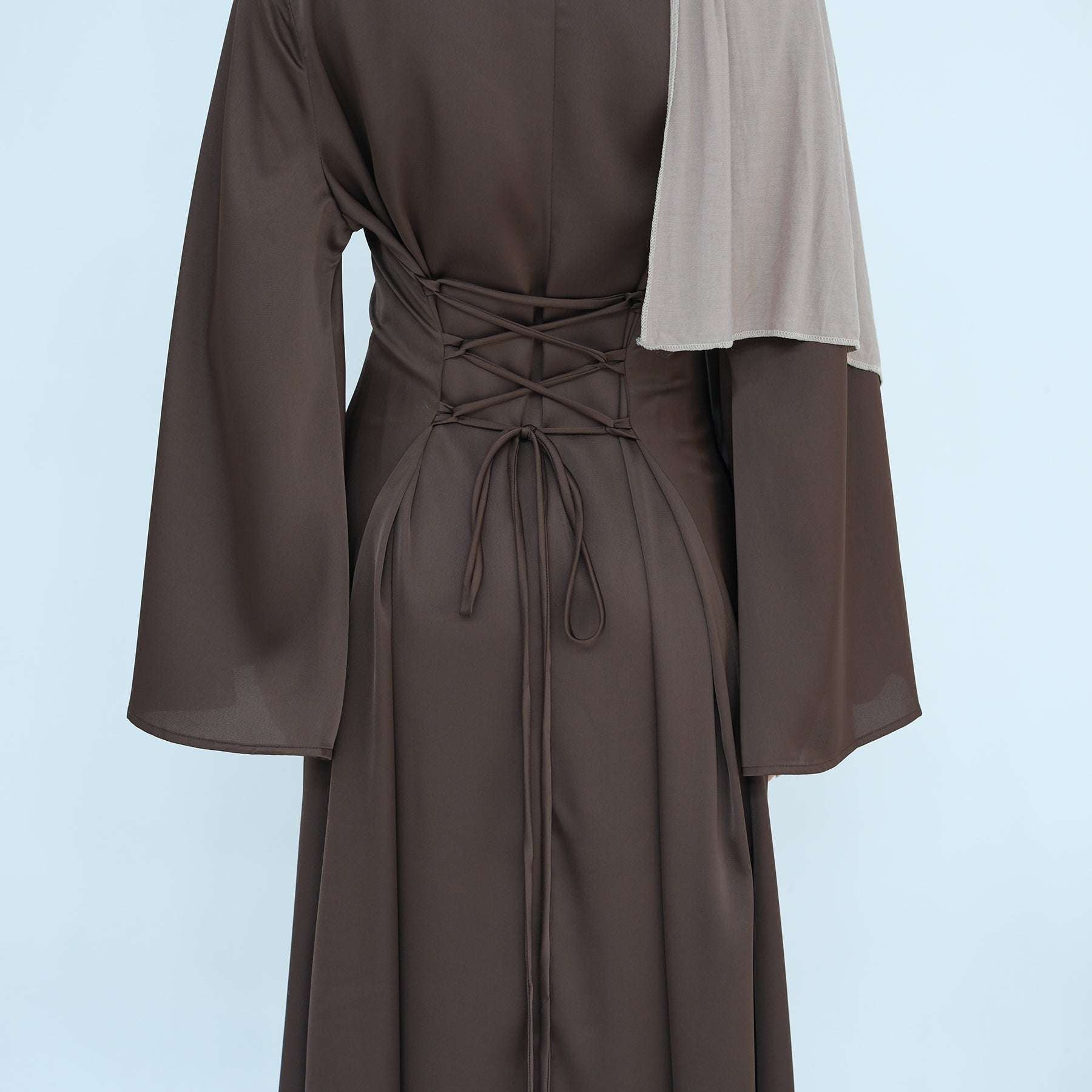 Luxury Long Satin Cape Dress
