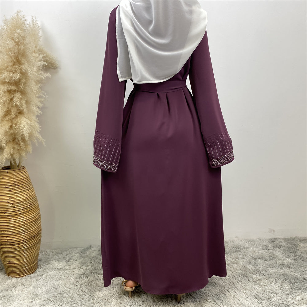 Luxury Rhinestone Open Abaya - Nour Modesty