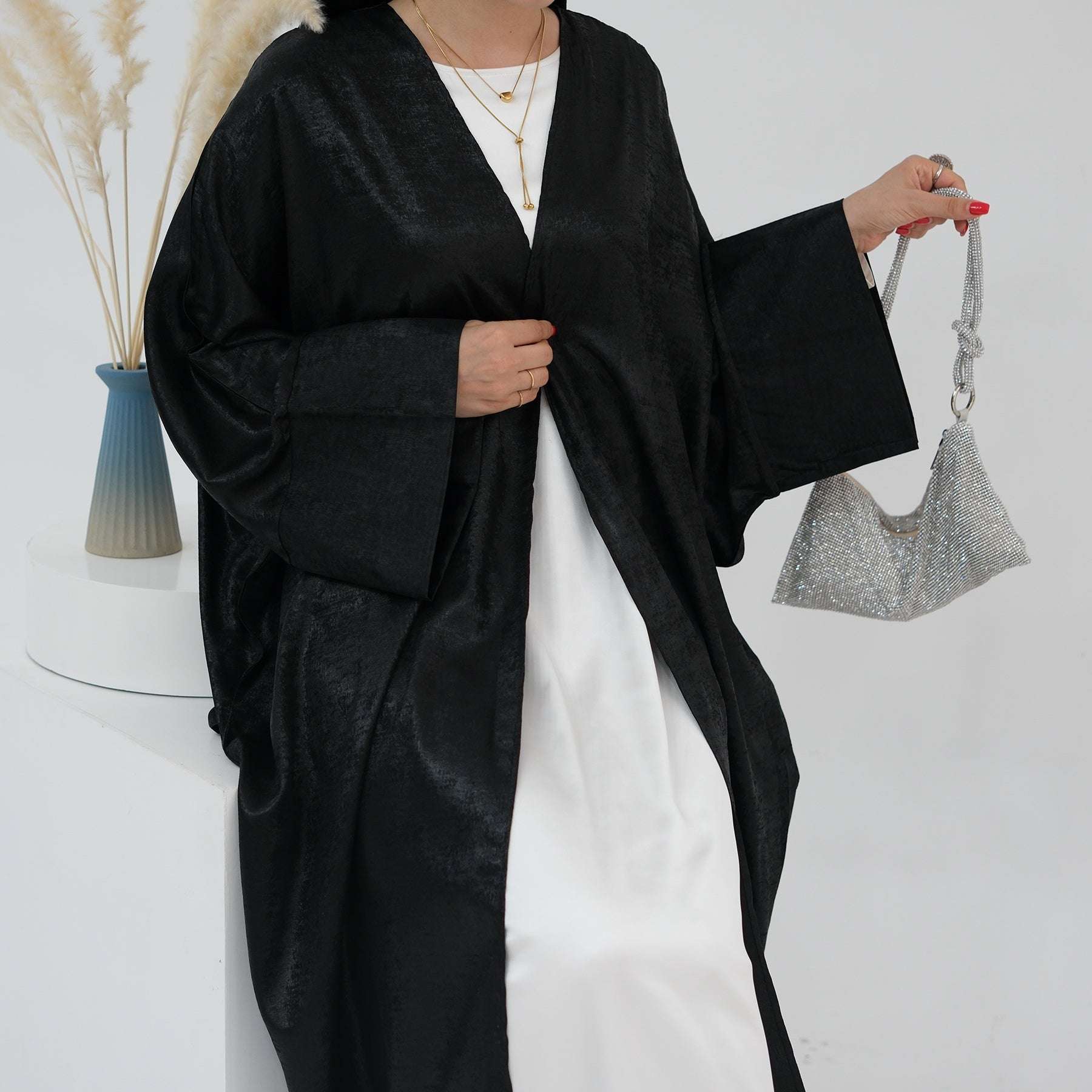 Elegant Open Abaya - Brown