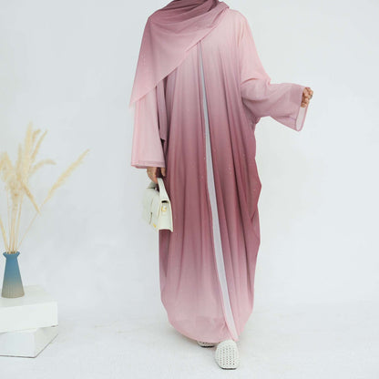 Ombre Sparkly Abaya + Hijab Set Blue