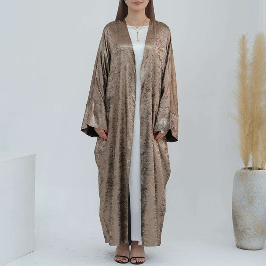 Elegant Open Abaya - Brown