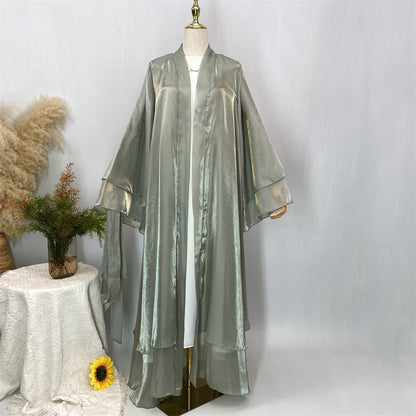 Organza Abaya Set - Sage Green - Nour Modesty