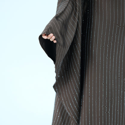 Rhinestone Butterfly Abaya Blue