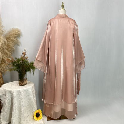 Organza Abaya Set - Sage Green - Nour Modesty