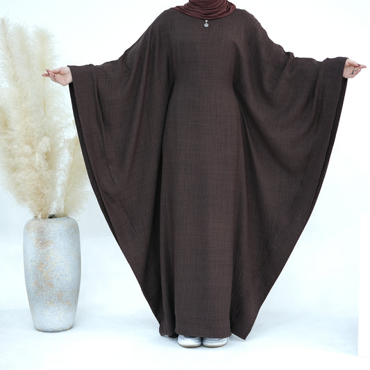 Linen Butterfly Abaya - Nour Modesty