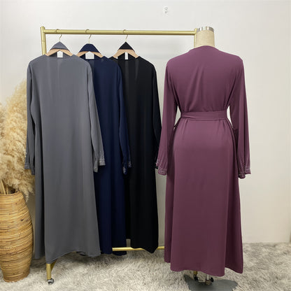Luxury Rhinestone Open Abaya - Nour Modesty