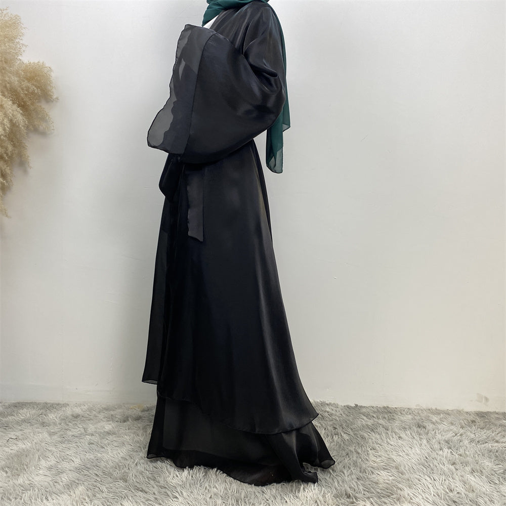 Pink Organza Abaya Set - Nour Modesty