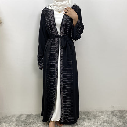 Luxury Rhinestone Open Abaya - Nour Modesty