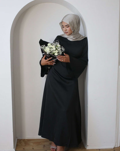 Luxury Long Satin Cape Dress