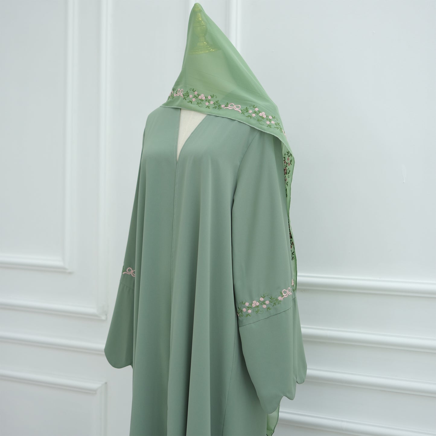 Green Abaya with Hijab Set