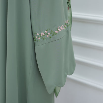 Green Abaya with Hijab Set