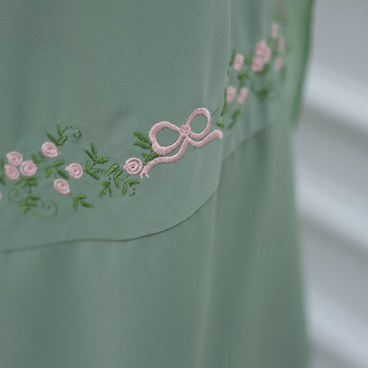 Green Abaya with Hijab Set