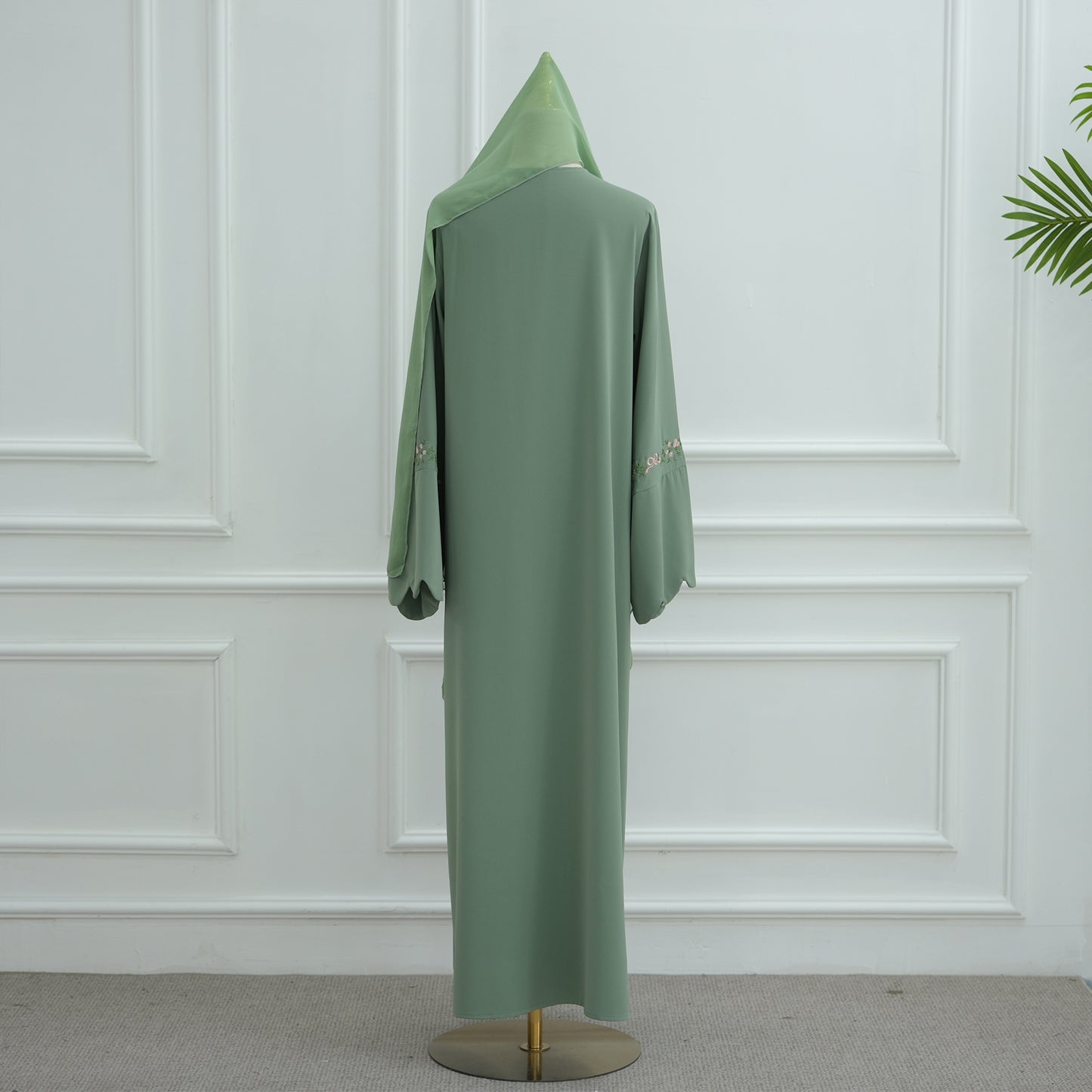 Green Abaya with Hijab Set