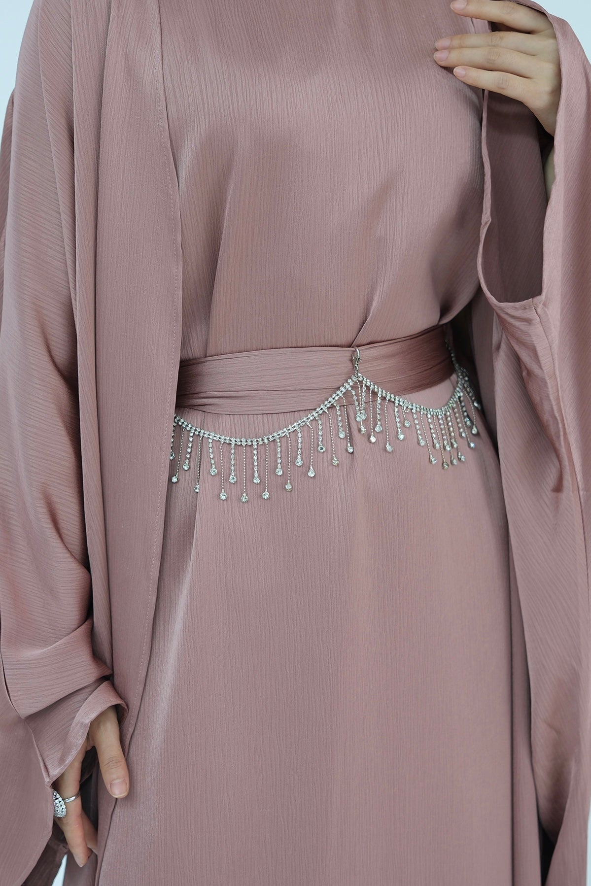 Luxury Silk Abaya Set - Black - Nour Modesty