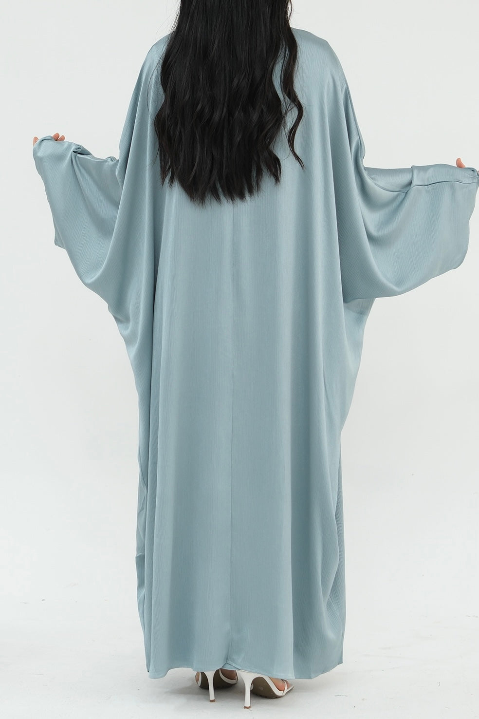 Luxury Silk Abaya Set - Black - Nour Modesty