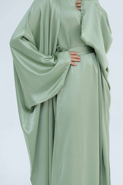 Luxury Silk Abaya Set - Green