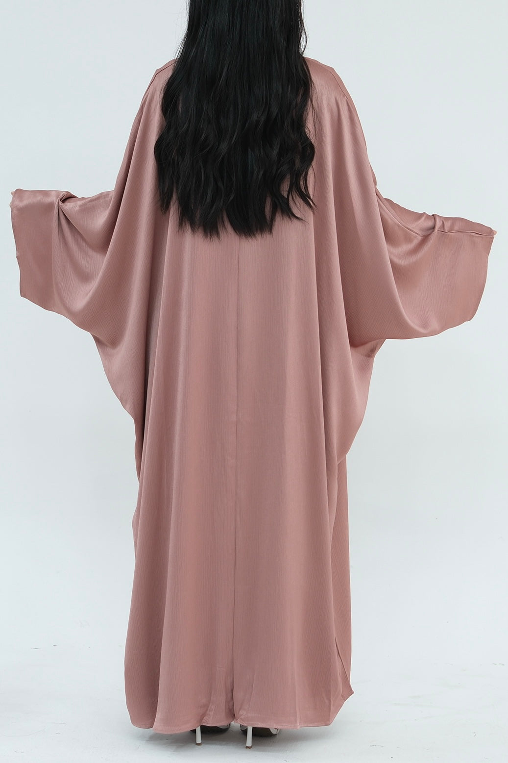 Luxury Silk Abaya Set - Black - Nour Modesty