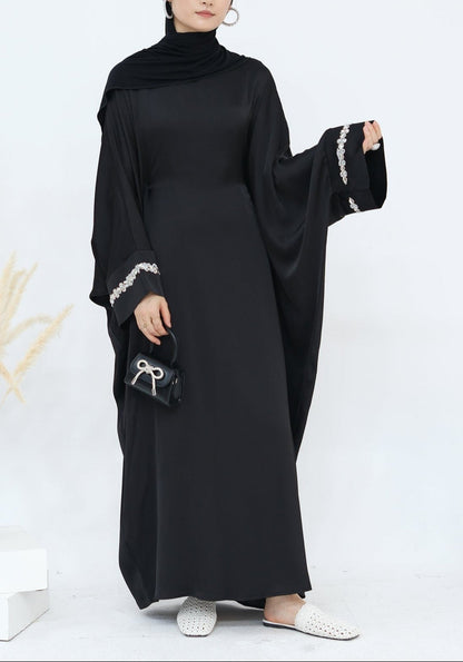 Butterfly Abaya Diamond - Black - Nour Modesty
