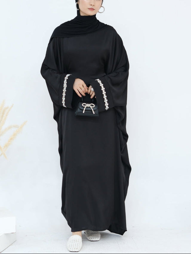 Butterfly Abaya Diamond - Black - Nour Modesty