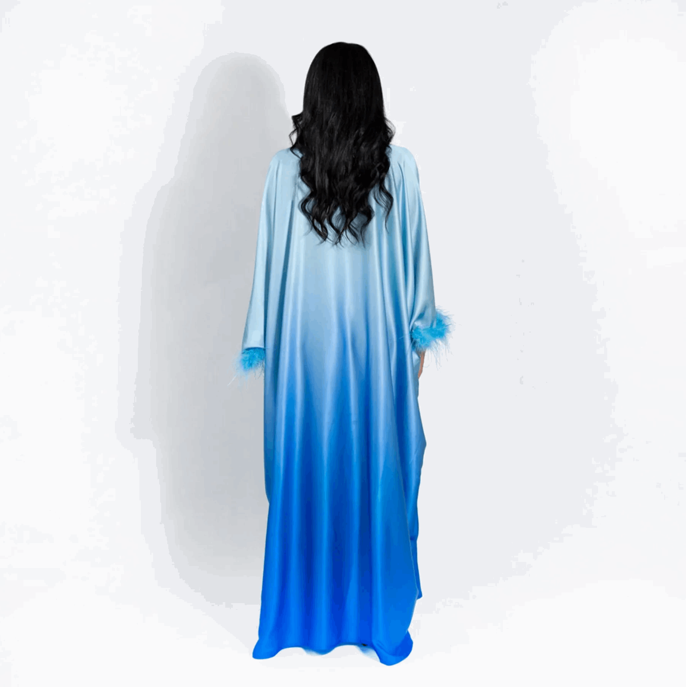 Ombre Silk Butterfly Abaya - Purple
