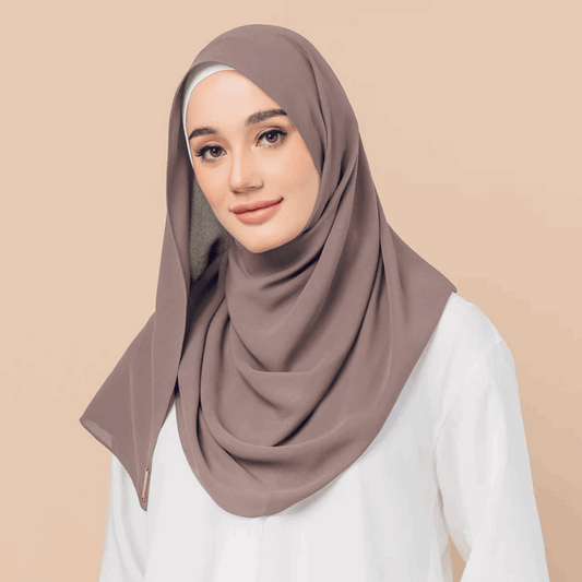 Chiffon Georgette Hijab - Mocha