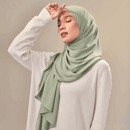 Chiffon Georgette Hijab - Sage Green