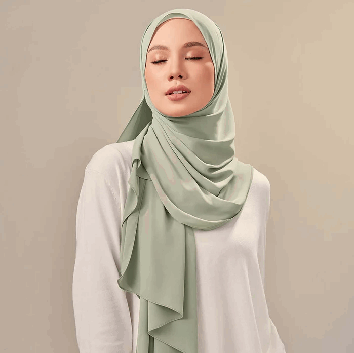 Chiffon Georgette Hijab - Sage Green