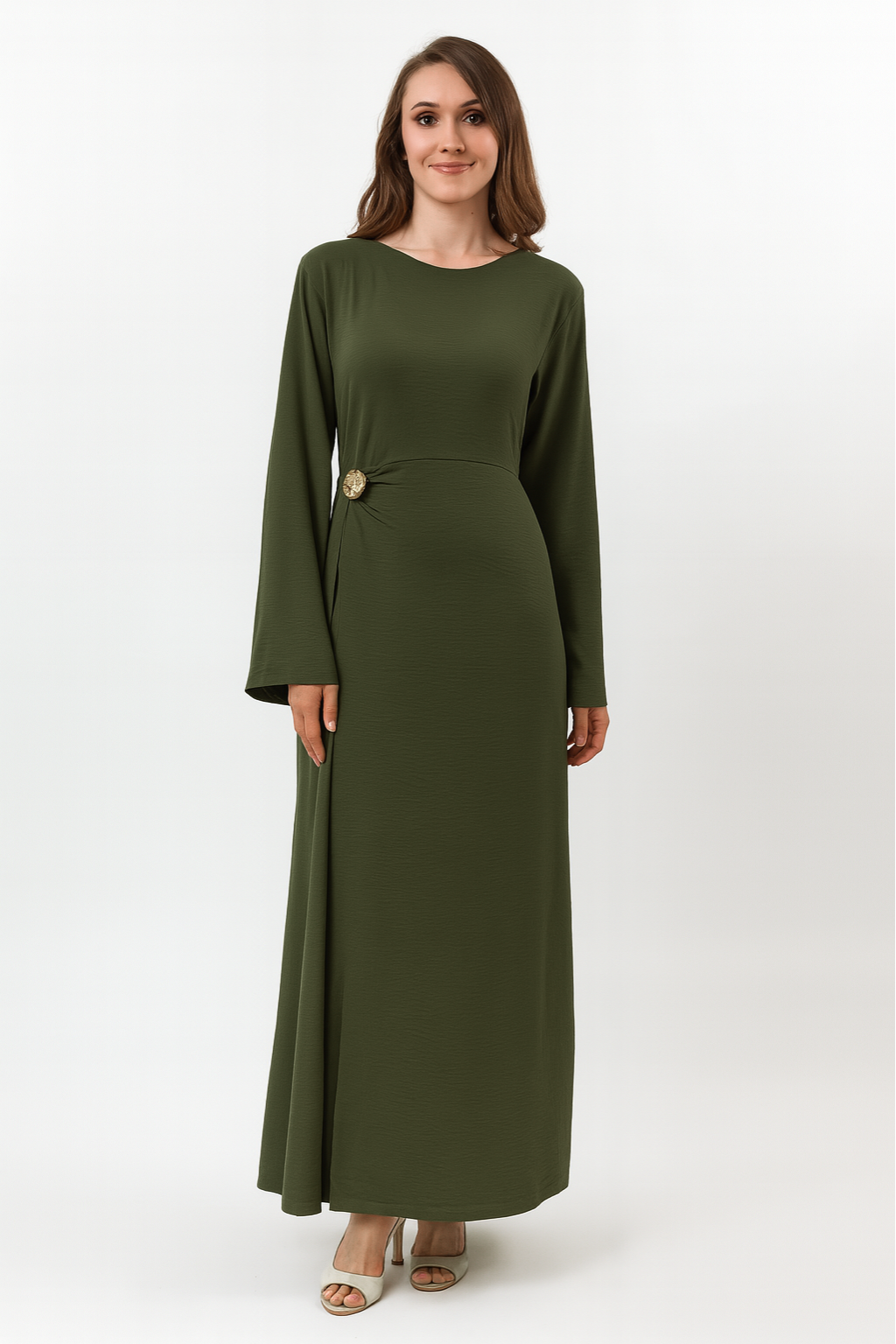 Amani Maxi Dress - Elegant Modest Wrap Long Sleeve Everyday Linen,  Comfortable, Work, Daily, Set Store Near Me | United States, US Delivery |  Canada | Germany | Dubai