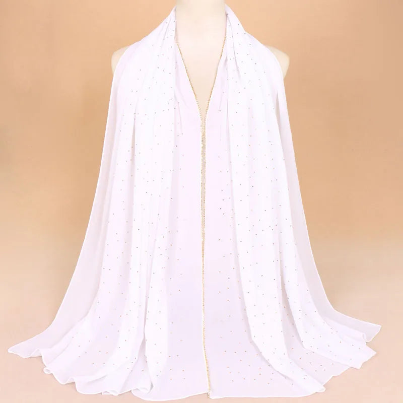 Rhinestone Luxury Hijab - Green - Nour Modesty